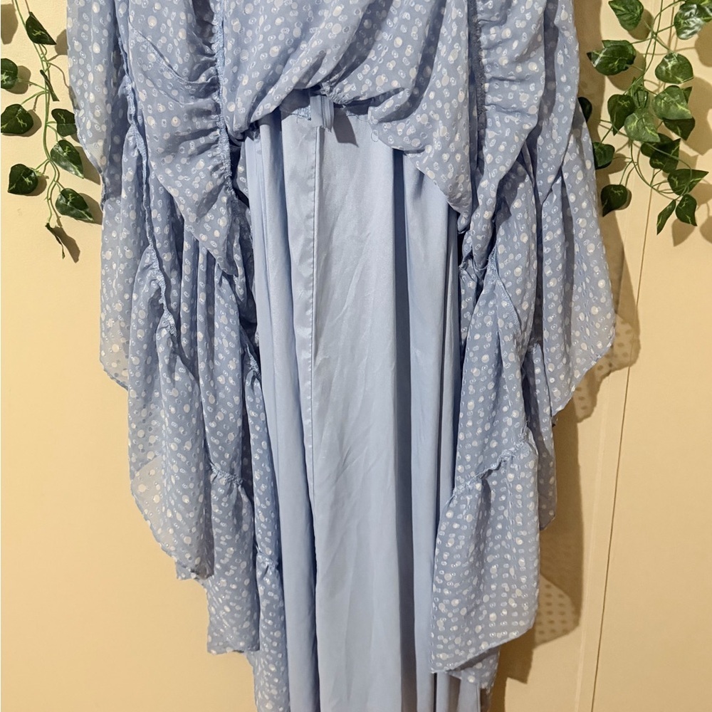 Alex Marie Sky Blue Tiered Maxi Dress with Tie Waist - Picture 10 of 11